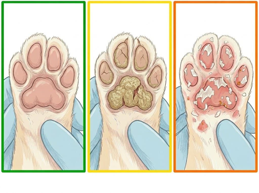Severity ladder for hyperkeratosis cat paw decision: when to take cat to vet