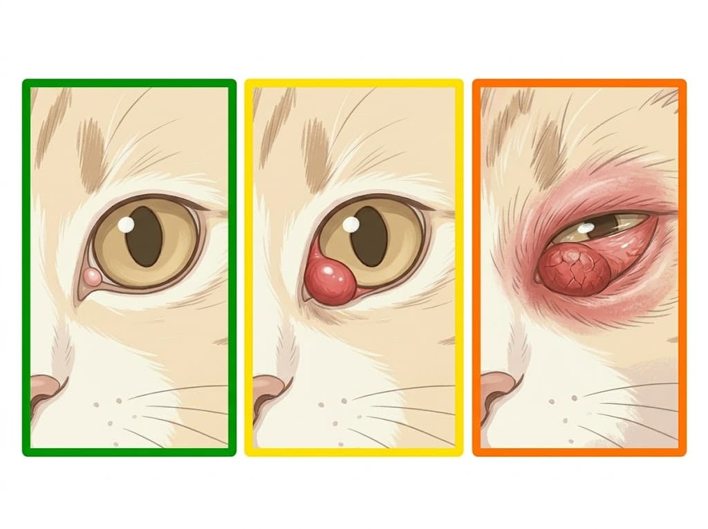 Severity ladder for cherry eye in cats decision: when to take cat to vet