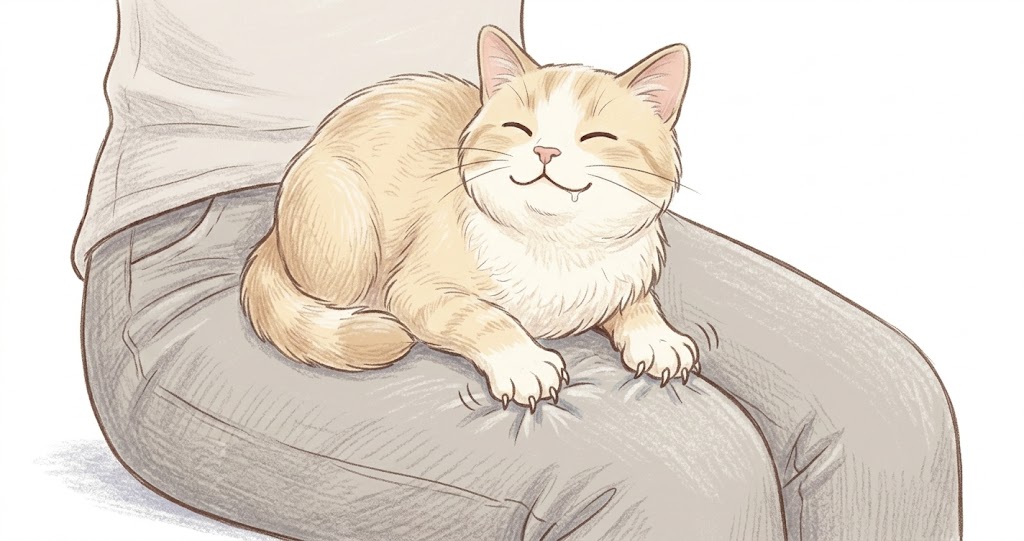 Cat kneading on owner's lap with claws extended — why do cats knead their paws on you