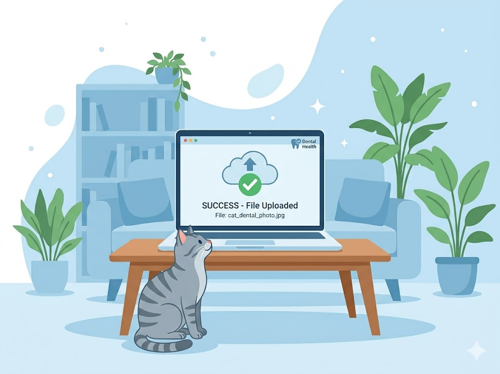 Upload a cat teeth photo to Yipara for AI dental analysis