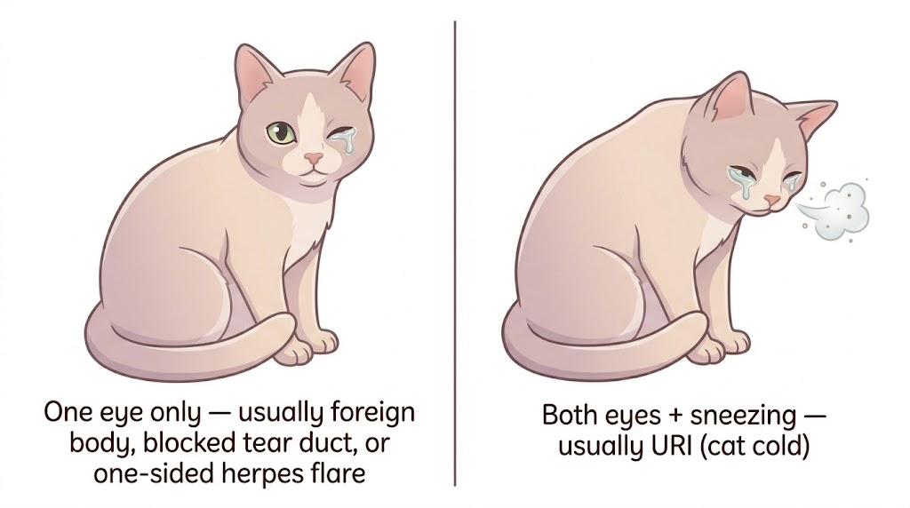 Cat one eye vs both eye comparison — why is my cat squinting one eye urgency guide