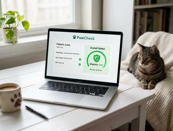Detailed AI health report for cat gum color analysis