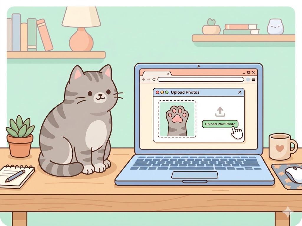 Upload a photo of your cat's paw to Yipara for AI analysis