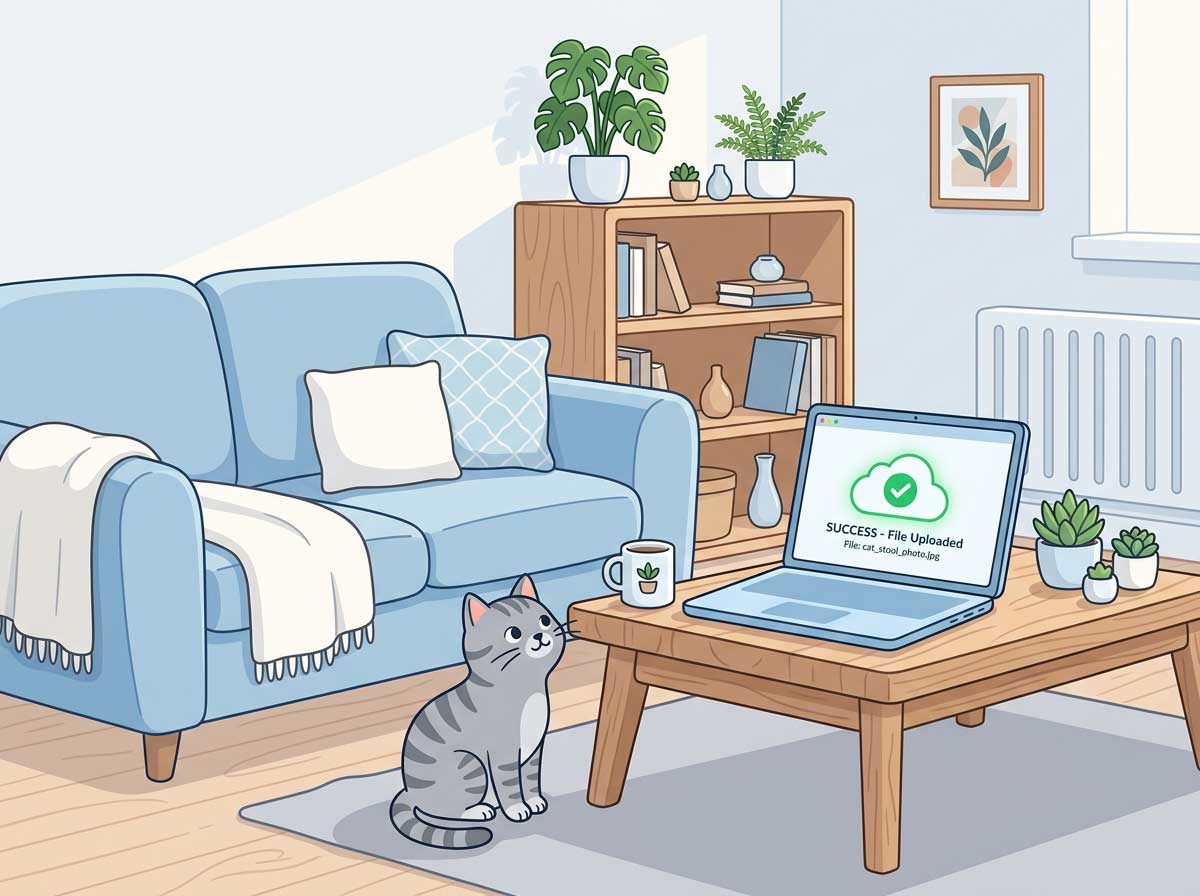 Upload a cat poop photo to Yipara for AI stool analysis