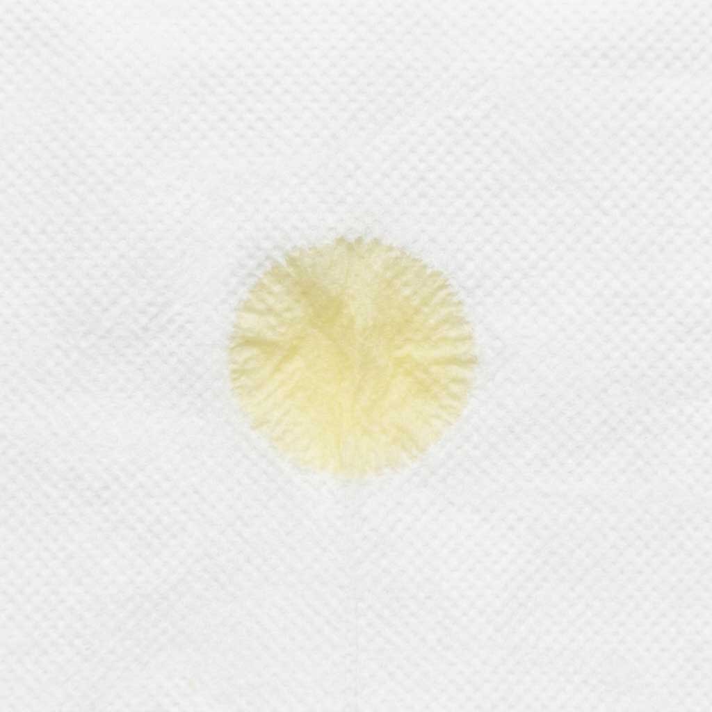 Good example: cat urine sample on white paper towel in natural daylight