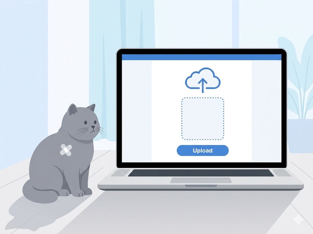 Upload a photo of your cat's wound to Yipara for AI analysis