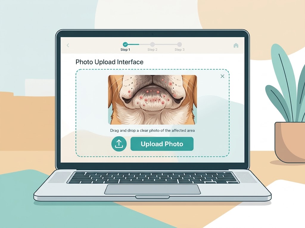 Upload a photo of your dog's chin to Yipara for AI acne analysis