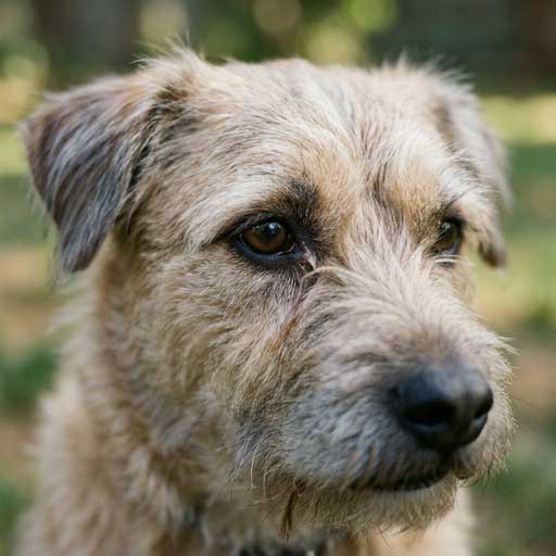 Good example: close-up photo of dog eye showing discharge color clearly