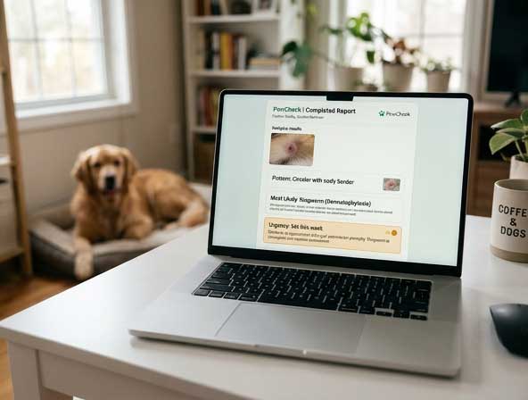 Detailed AI health report for dog hair loss pattern analysis