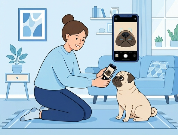 Upload a dog nose photo to Yipara for AI analysis