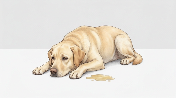 Dog experiencing vomiting and diarrhea symptoms together